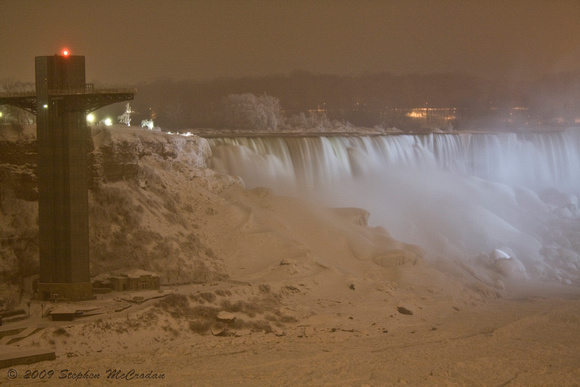 Nighttime Winter Niagara Falls